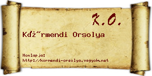 Körmendi Orsolya névjegykártya