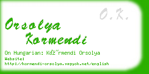 orsolya kormendi business card